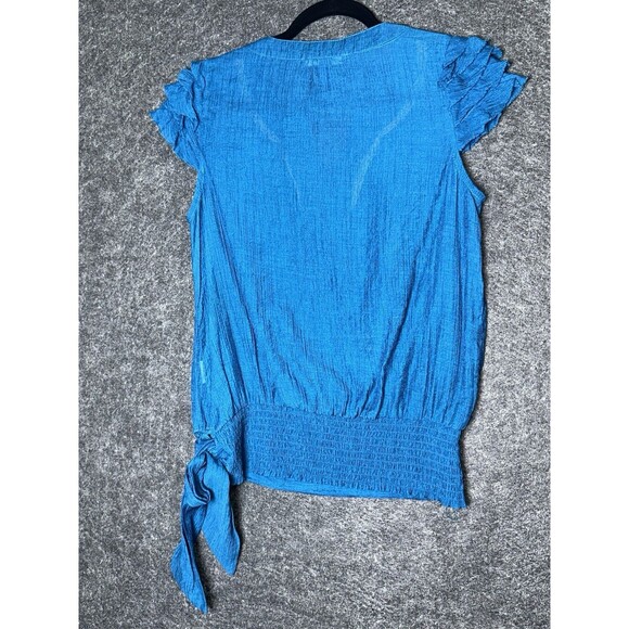 NICOLA Teal Embellished Top with Tie Waist - Size Medium - Picture 4 of 5